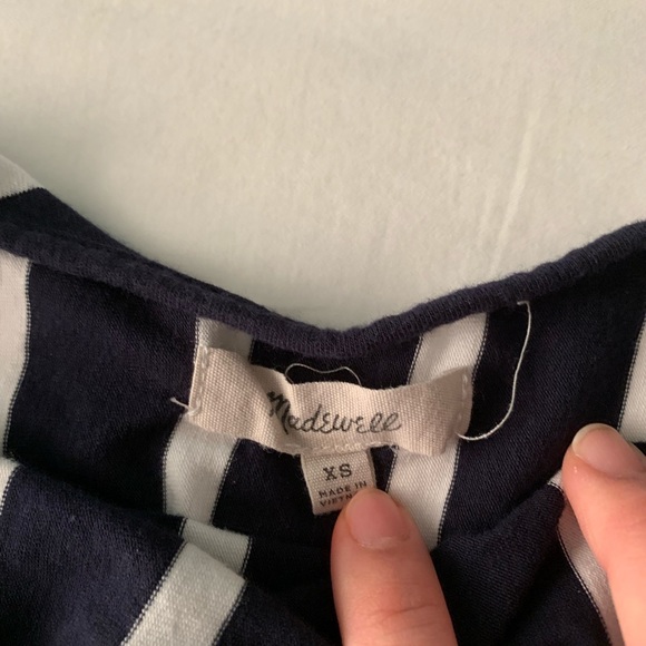 Madewell Blue & White Stiped Bodysuit - Picture 3 of 4